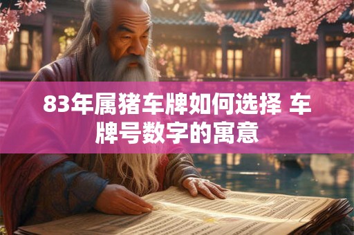 83年属猪车牌如何选择 车牌号数字的寓意