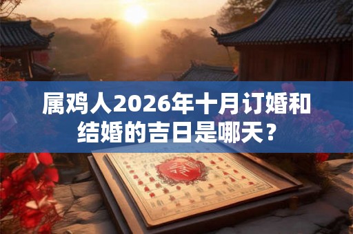 属鸡人2026年十月订婚和结婚的吉日是哪天？