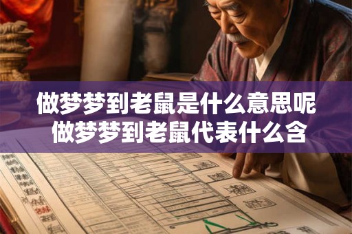 做梦梦到老鼠是什么意思呢 做梦梦到老鼠代表什么含义