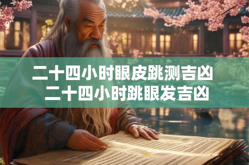 二十四小时眼皮跳测吉凶  二十四小时跳眼发吉凶