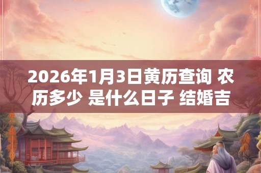 2026年1月3日黄历查询 农历多少 是什么日子 结婚吉时