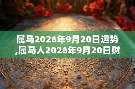 属马2026年9月20日运势,属马人2026年9月20日财运,生肖马2026年9月20日运势