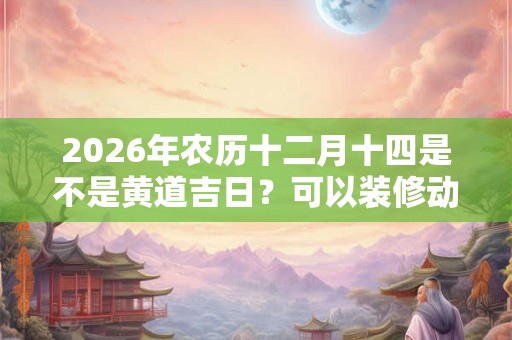 2026年农历十二月十四是不是黄道吉日？可以装修动土吗？