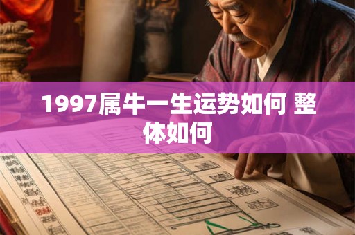1997属牛一生运势如何 整体如何