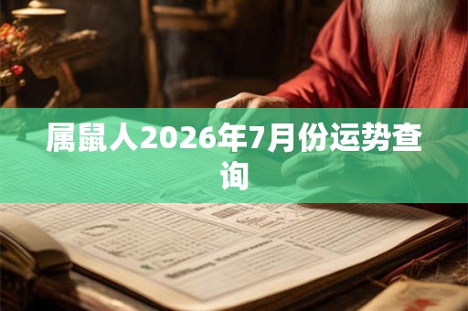 属鼠人2026年7月份运势查询