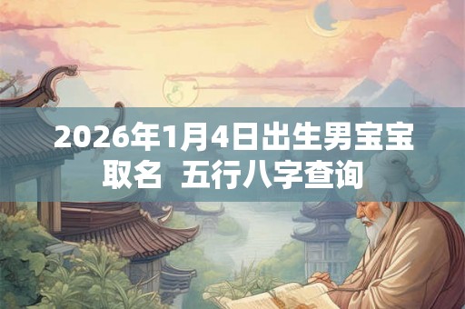 2026年1月4日出生男宝宝取名  五行八字查询