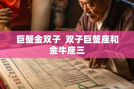 巨蟹金双子  双子巨蟹座和金牛座三