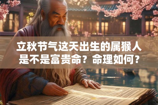 立秋节气这天出生的属猴人是不是富贵命?命理如何? 立秋节气这天出生的属猴人是不是富贵命?命理如何?