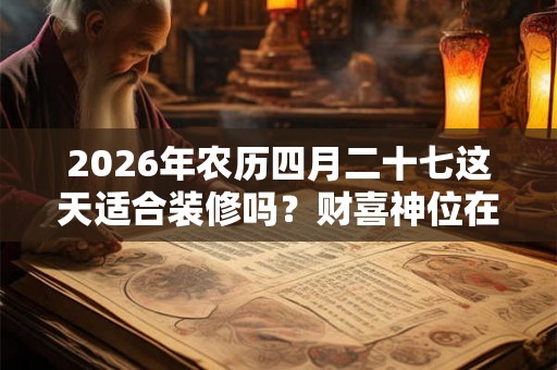 2026年农历四月二十七这天适合装修吗？财喜神位在哪？