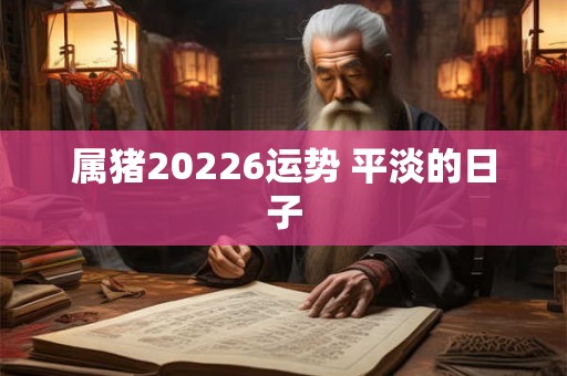 属猪20226运势 平淡的日子