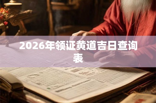 2026年领证黄道吉日查询表