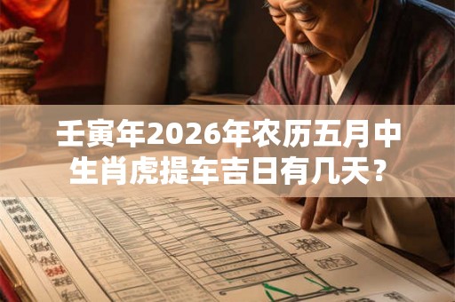 壬寅年2026年农历五月中生肖虎提车吉日有几天？