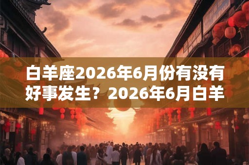 白羊座2026年6月份有没有好事发生？2026年6月白羊运势详解