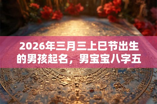 2026年三月三上巳节出生的男孩起名，男宝宝八字五行取名大全