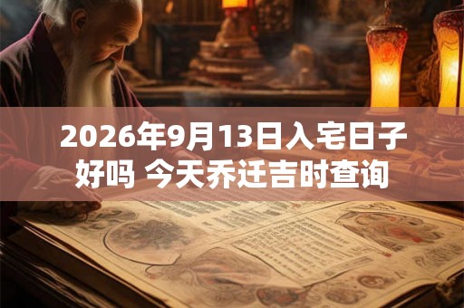 2026年9月13日入宅日子好吗 今天乔迁吉时查询