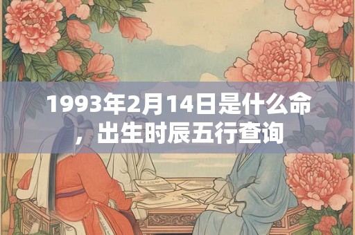 1993年2月14日是什么命，出生时辰五行查询