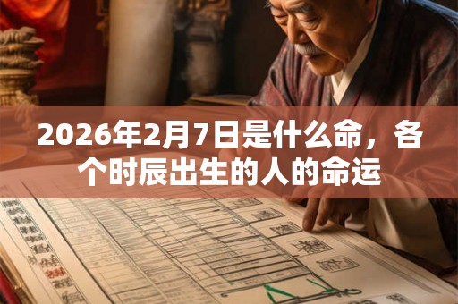 2026年2月7日是什么命，各个时辰出生的人的命运