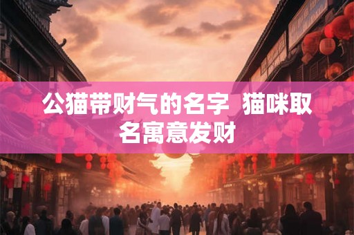 公猫带财气的名字 猫咪取名寓意发财 公猫带财气的名字 猫咪取名寓意发财
