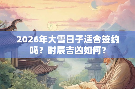 2026年大雪日子适合签约吗？时辰吉凶如何？