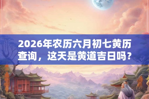 2026年农历六月初七黄历查询,这天是黄道吉日吗? 2026年农历六月初七黄历查询,这天是黄道吉日吗?
