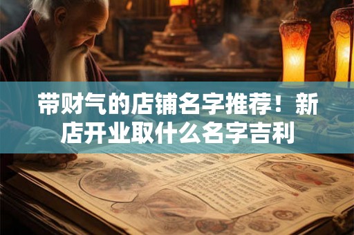 带财气的店铺名字推荐！新店开业取什么名字吉利