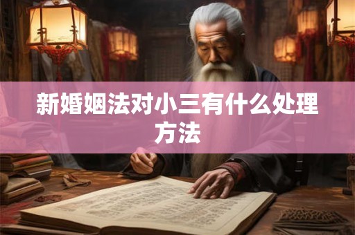新婚姻法对小三有什么处理方法 新婚姻法对小三有什么处理方法