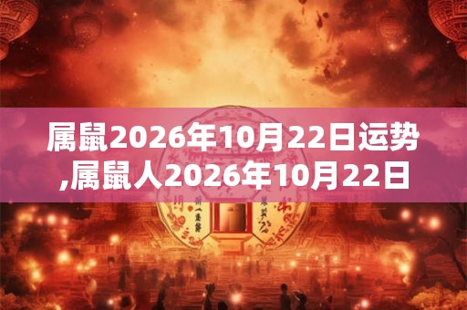 属鼠2026年10月22日运势,属鼠人2026年10月22日财运,生肖鼠2026年10月22日运势
