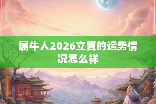 属牛人2026立夏的运势情况怎么样 属牛人2026立夏的运势情况怎么样