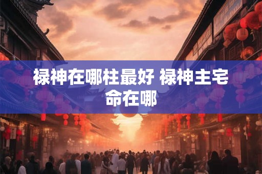 禄神在哪柱最好 禄神主宅命在哪