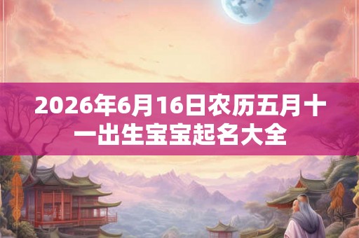 2026年6月16日农历五月十一出生宝宝起名大全