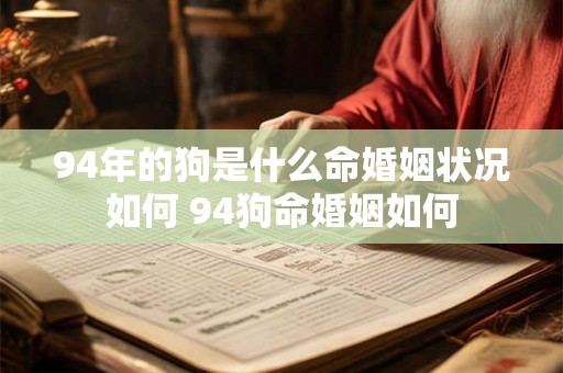 94年的狗是什么命婚姻状况如何 94狗命婚姻如何