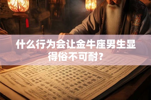什么行为会让金牛座男生显得俗不可耐？