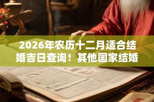 2026年农历十二月适合结婚吉日查询！其他国家结婚习俗