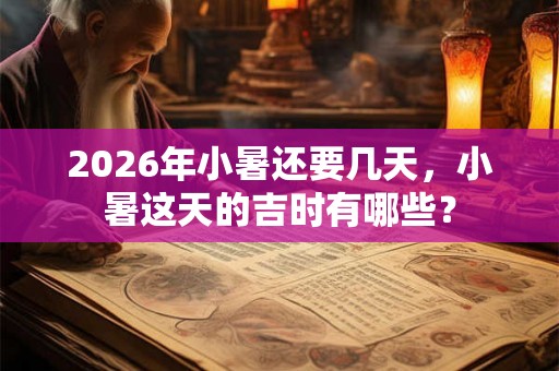 2026年小暑还要几天，小暑这天的吉时有哪些？