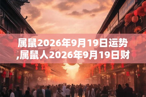 属鼠2026年9月19日运势,属鼠人2026年9月19日财运,生肖鼠2026年9月19日运势