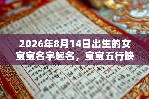 2026年8月14日出生的女宝宝名字起名，宝宝五行缺什么？