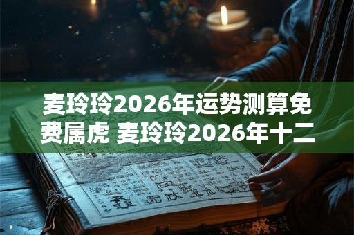 麦玲玲2026年运势测算免费属虎 麦玲玲2026年十二生肖虎运程