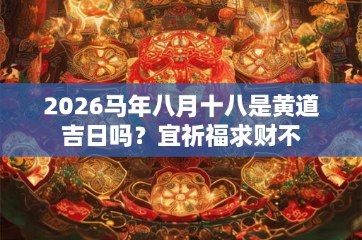 2026马年八月十八是黄道吉日吗?宜祈福求财不 2026马年八月十八是黄道吉日吗?宜祈福求财不