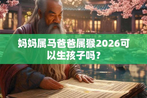 妈妈属马爸爸属猴2026可以生孩子吗？