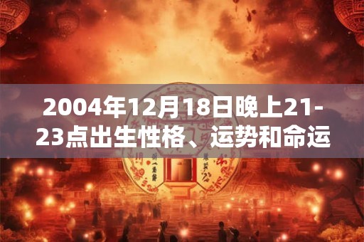 2004年12月18日晚上21-23点出生性格、运势和命运 2004年12月18日晚上21-23点出生性格、运势和命运