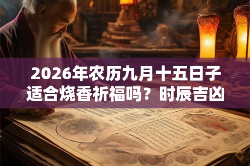 2026年农历九月十五日子适合烧香祈福吗？时辰吉凶如何？