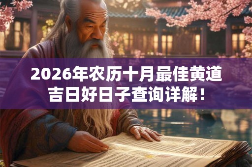 2026年农历十月最佳黄道吉日好日子查询详解！