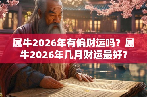 属牛2026年有偏财运吗？属牛2026年几月财运最好？