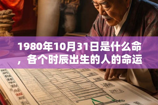 1980年10月31日是什么命，各个时辰出生的人的命运