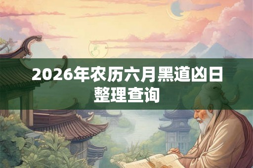 2026年农历六月黑道凶日整理查询 2026年农历六月黑道凶日整理查询