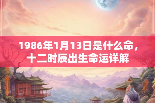 1986年1月13日是什么命，十二时辰出生命运详解