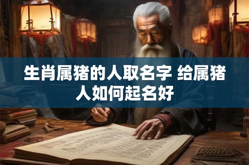 生肖属猪的人取名字 给属猪人如何起名好