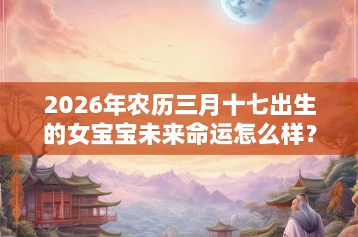 2026年农历三月十七出生的女宝宝未来命运怎么样？