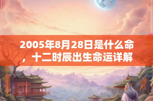 2005年8月28日是什么命，十二时辰出生命运详解