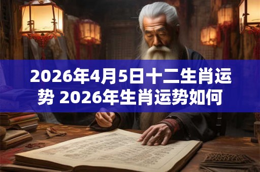 2026年4月5日十二生肖运势 2026年生肖运势如何